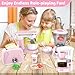 Shemira Play Kitchen Accessories Play Kitchen Appliances Toy Set with Coffee Maker Blender Mixer Toaster Kids Kitchen Playset Toys for 3 4 5 6 7 8 Year Old Girls Birthday Gifts for Girls Pink - Image 4