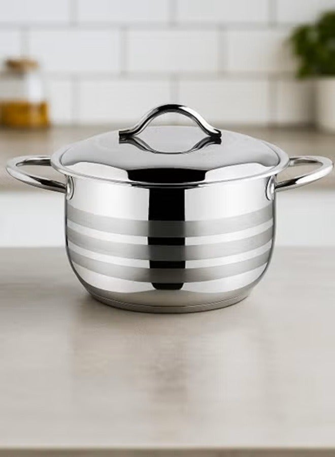 OMS 34Cm Stainless Steel Casserole - Made In Turkey - Image 1