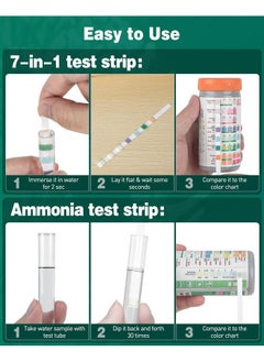 شرائط اختبار أحواض السمك 8 في 1، مجموعة اختبار مياه حوض السمك 75 شريطًا لقياس درجة الحموضة والكلور والنترات والنتريت والكربونات والصلابة والقلوية الكلية والأمونيا وجودة المياه والمياه العذبة والمياه المالحة - pzsku/ZF57D8E230731866FD8CDZ/45/_/1735214626/5146bc52-f433-45b4-983e-1e8ba88a0a5b