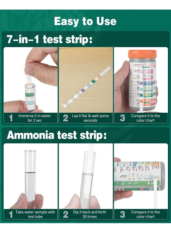 Pawfly 8 In 1 Aquarium Test Strips, 75 Strips Fish Tank Water Testing Kit For Ph Chlorine Nitrate Nitrite Carbonate Hardness Total Alkalinity & Ammonia Water Quality Freshwater Saltwater Test Kit - Image 4