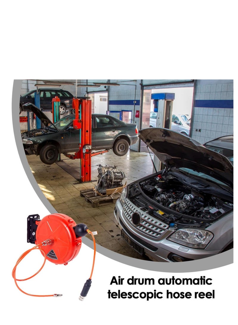 SYOSI بكرة خرطوم الهواء، إعادة لف أوتوماتيكية، بكرة تجارية، مثبتة على الحائط، قاعدة دوارة، بكرة فولاذية ثقيلة لمcompressor الهواء، إعادة لف أوتوماتيكية، ملحقات، مرآب، ورشة عمل، إصلاح سيارات - Image 3