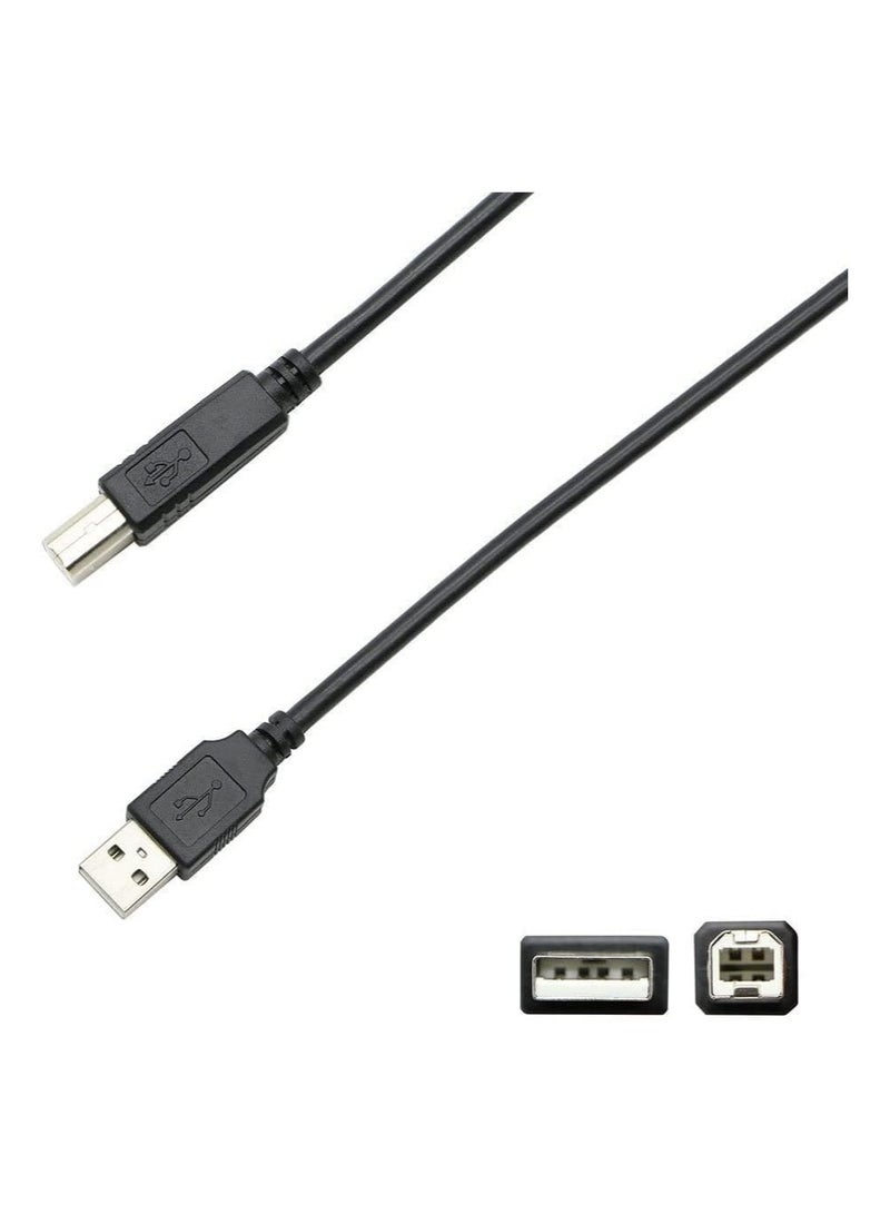 High-Speed 5ft USB Printer Cable - 1.5 Meter Type A Male to B Male Cord Compatible with HP, Canon, Dell, Epson  - Image 3