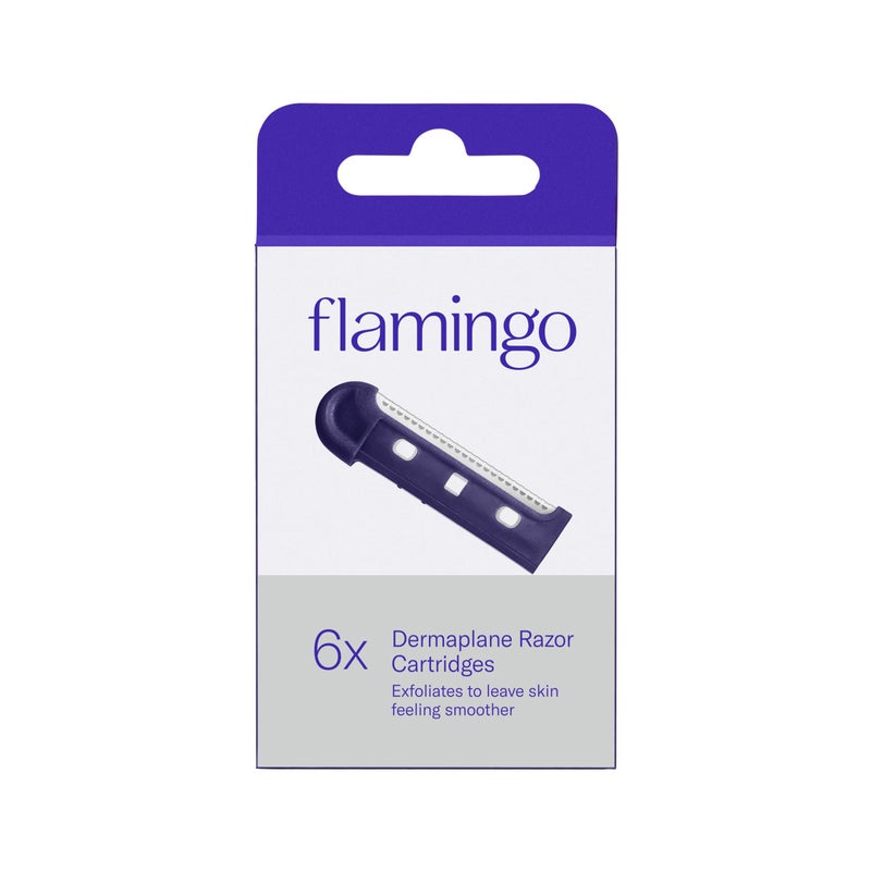 Flamingo Dermaplane Blades Refills, Dermaplane Razor for Women Face, 6 Razor Blades - Image 1
