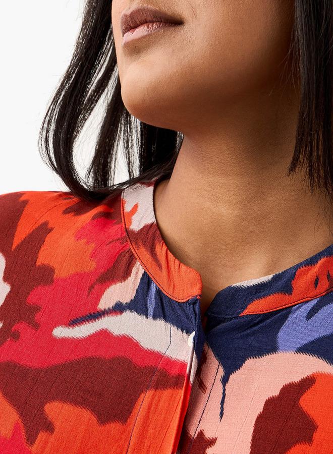  أولا بوبكن بلوزة مقاس كبير بطبعات زهور شاملة وأكمام ثلاثة أرباع من أولا بوبكن - Image 4