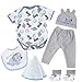 BABESIDE 6 Pcs Reborn Baby Doll Clothes for 1722 Inch Babydolls Dinosaurs Pattern Lifelike Reborn Baby Doll Accessories with Hat Bib and Socks for Realistic Baby Dolls Boy Girl - Image 2