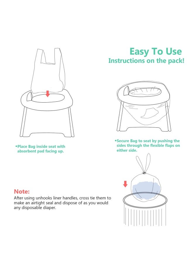 Sundee Potty Chair Liners Portable Disposable Potty Liner Bags for Universal Potty Training Toilet Seat Toddler Outdoors Travel Baby Toilet Liners 30 Pack - Image 3