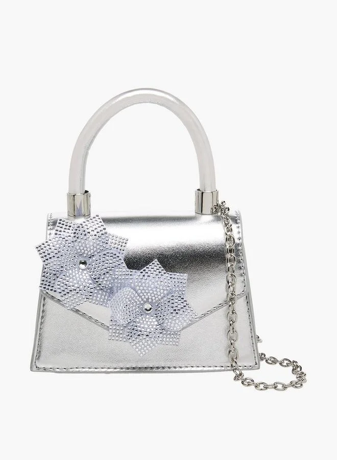Celeste Floral Embellished Crossbody Bag with Chain Strap Ramadan Collection