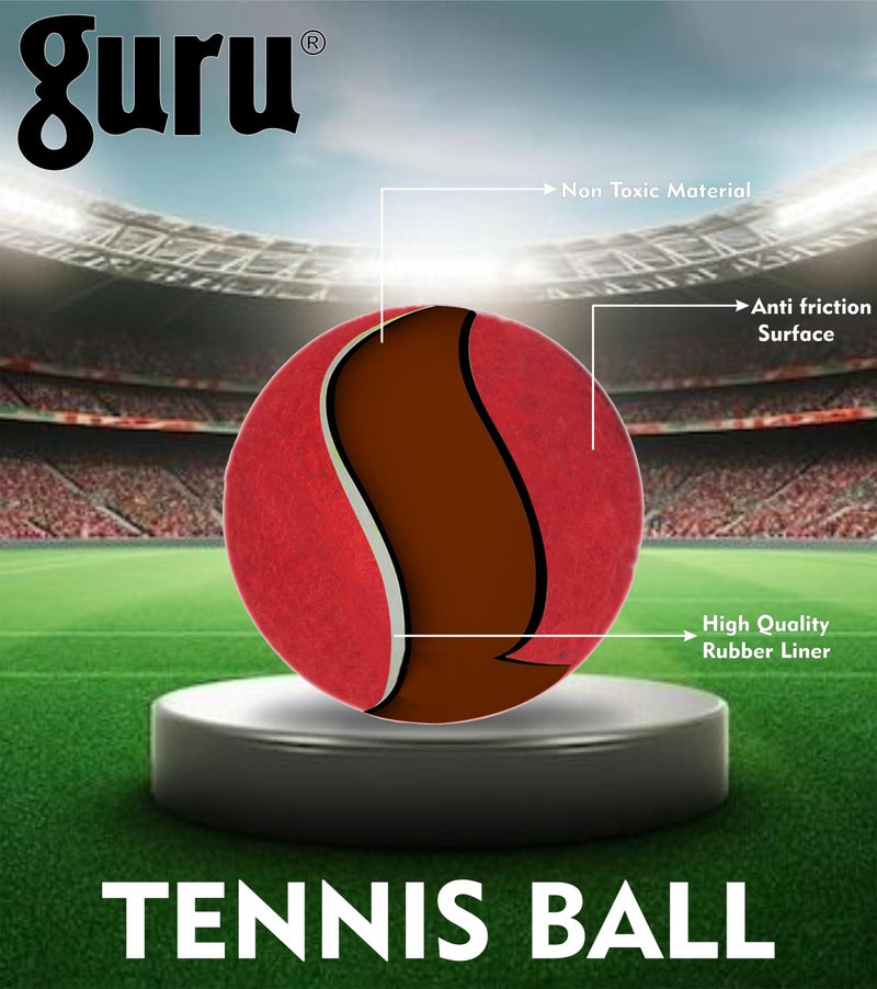 GURU Tennis Cricket Ball, Heavy Weight Cricket Tennis Balls (Maroon, Pack of 6) - Image 2