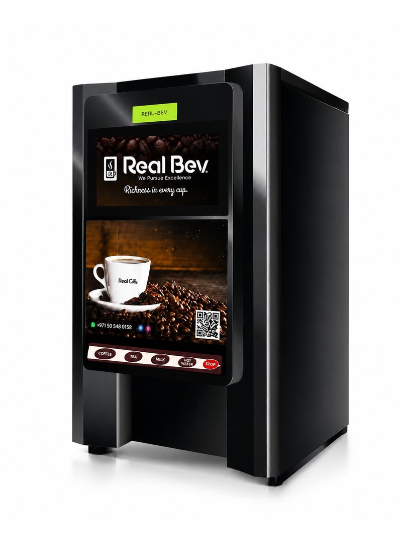 RealBev 2-Option Coffee & Tea Vending Machine, Automatic Hot Beverage Dispenser with Half-Cup Function for Offices, Pantries, Shops & Workplaces - Image 1