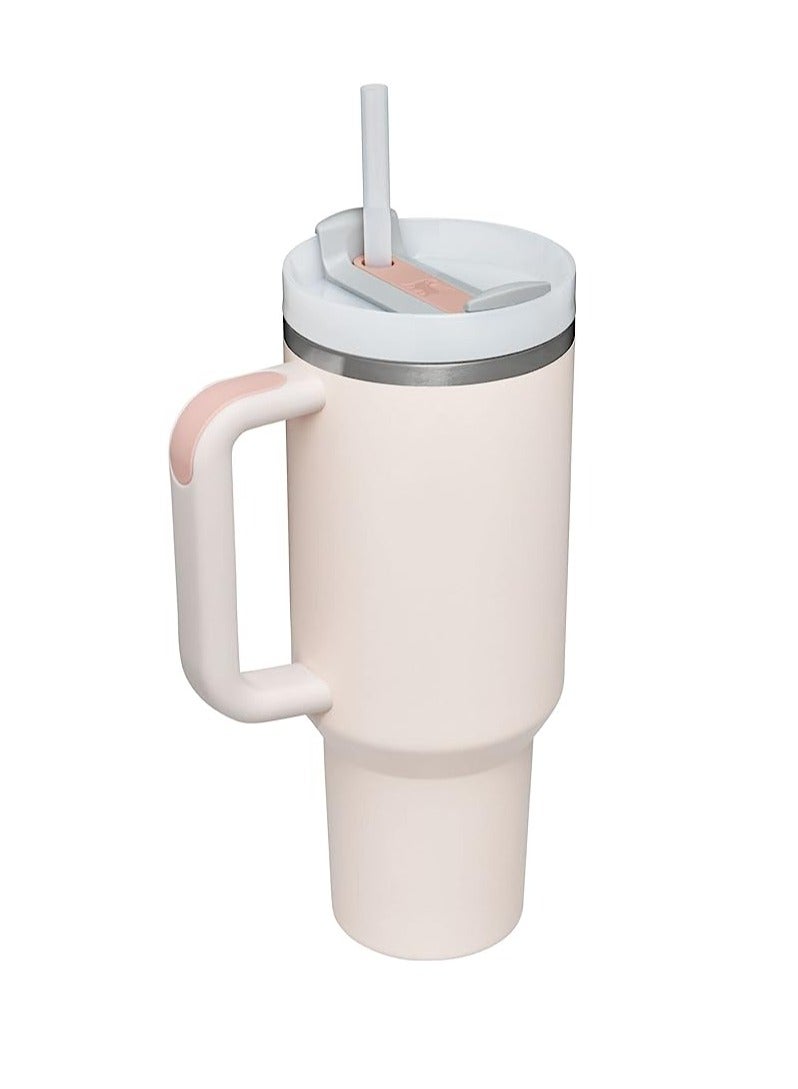 Stanley Quencher H2.0 FlowState Stainless Steel Vacuum Insulated Tumbler with Lid and Straw for Water, Iced Tea or Coffee, Smoothie More, Rose Quartz, 40 oz - Image 2