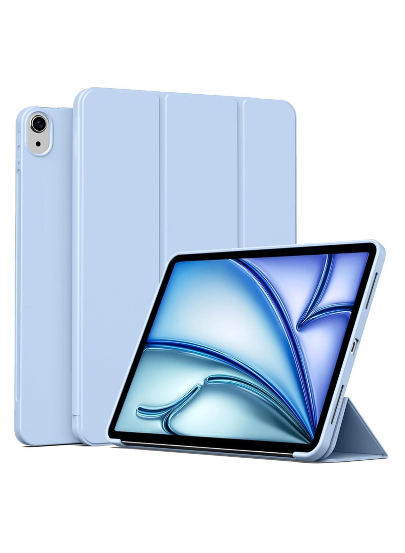 TIGER Case for iPad Air 11 Inch M2 (2024) & iPad Air 5th/4th Gen (10.9 Inch, 2022/2020) || Lightweight Soft TPU Back Protective Case with Auto Sleep/Wake Function & Smart Folio Cover – Thin, Slim Design for Maximum Protection (Light Blue, 10.9) - Image 1