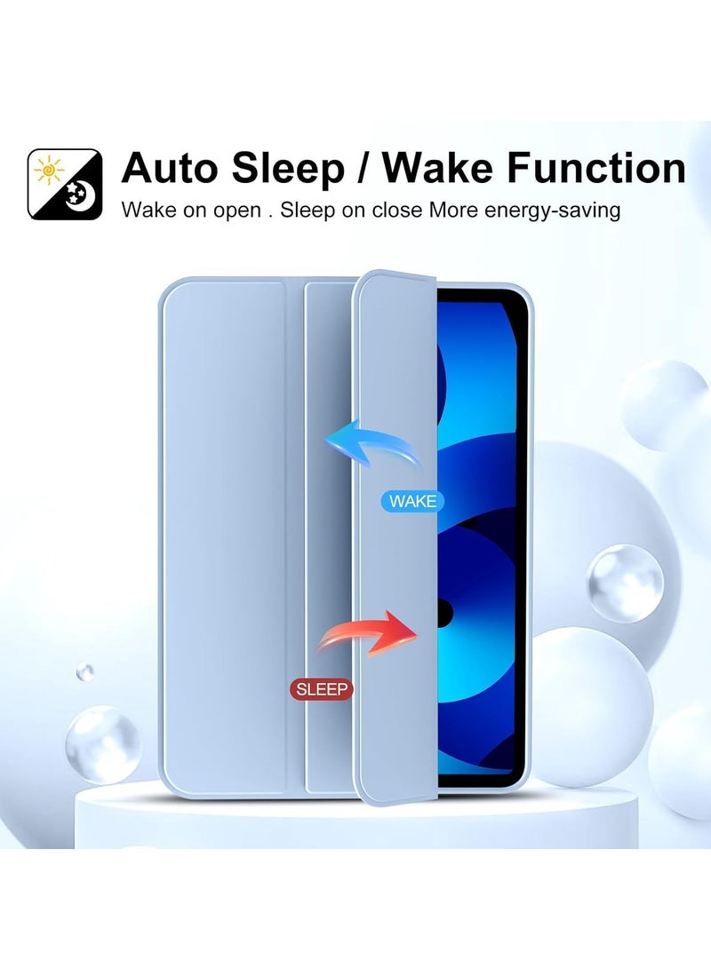 TIGER Case for iPad Air 11 Inch M2 (2024) & iPad Air 5th/4th Gen (10.9 Inch, 2022/2020) || Lightweight Soft TPU Back Protective Case with Auto Sleep/Wake Function & Smart Folio Cover – Thin, Slim Design for Maximum Protection (Light Blue, 10.9) - Image 3