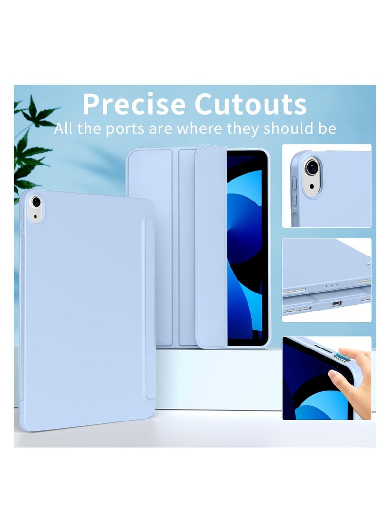 TIGER Case for iPad Air 11 Inch M2 (2024) & iPad Air 5th/4th Gen (10.9 Inch, 2022/2020) || Lightweight Soft TPU Back Protective Case with Auto Sleep/Wake Function & Smart Folio Cover – Thin, Slim Design for Maximum Protection (Light Blue, 10.9) - Image 2