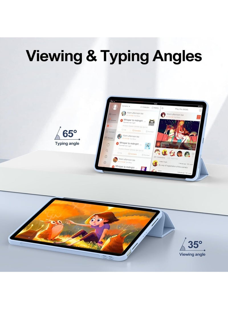 TIGER Case for iPad Air 11 Inch M2 (2024) & iPad Air 5th/4th Gen (10.9 Inch, 2022/2020) || Lightweight Soft TPU Back Protective Case with Auto Sleep/Wake Function & Smart Folio Cover – Thin, Slim Design for Maximum Protection (Light Blue, 10.9) - Image 4