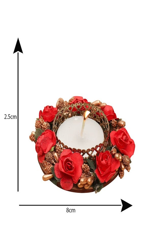 ARCHIES Pack of 4 Decorative Floral Tealight Candle Holders for Home Decor, Office Use, Diwali, Pooja, Wedding, Festival, Theme Decoration - Image 4