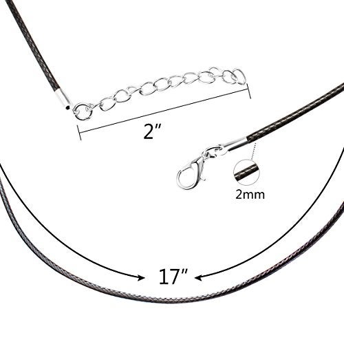 Exacoo 100 Pcs 2.0mm Black Necklace Cord with Lobster Claw Clasp for DIY Jewelry Making, 18 inches - Image 2