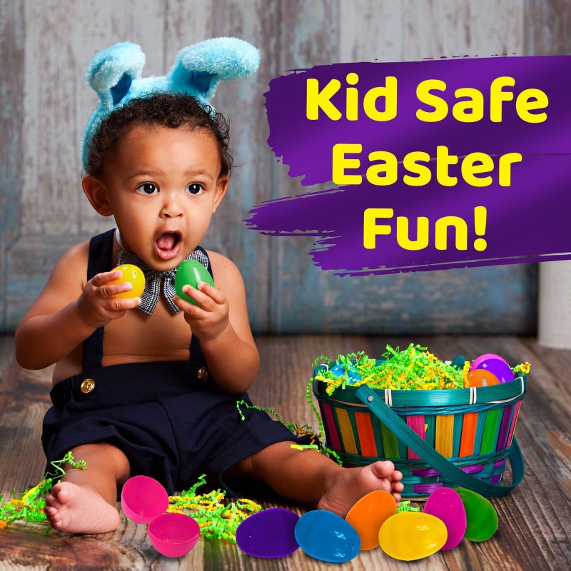 stargo 12 Pack - Plastic Easter Eggs Empty 3.2â€ Large Plastic Eggs Fillable for Easter Egg Hunt, Easter Egg Basket, Party Favor, Surprise Egg. Set of Bright Multicolored Eggs - Image 5