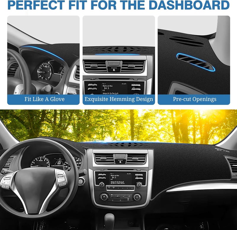 FIILINES Dash Cover for Nissan Altima 2013-2018, Dashboard Cover Altima Accessories Dash Mat Sunshade Nonslip Mesh Protector No Glare Black - Image 4