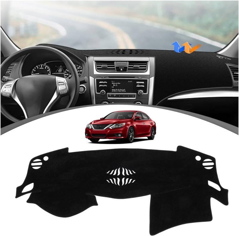 FIILINES Dash Cover for Nissan Altima 2013-2018, Dashboard Cover Altima Accessories Dash Mat Sunshade Nonslip Mesh Protector No Glare Black - Image 1