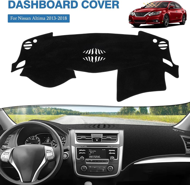FIILINES Dash Cover for Nissan Altima 2013-2018, Dashboard Cover Altima Accessories Dash Mat Sunshade Nonslip Mesh Protector No Glare Black - Image 2