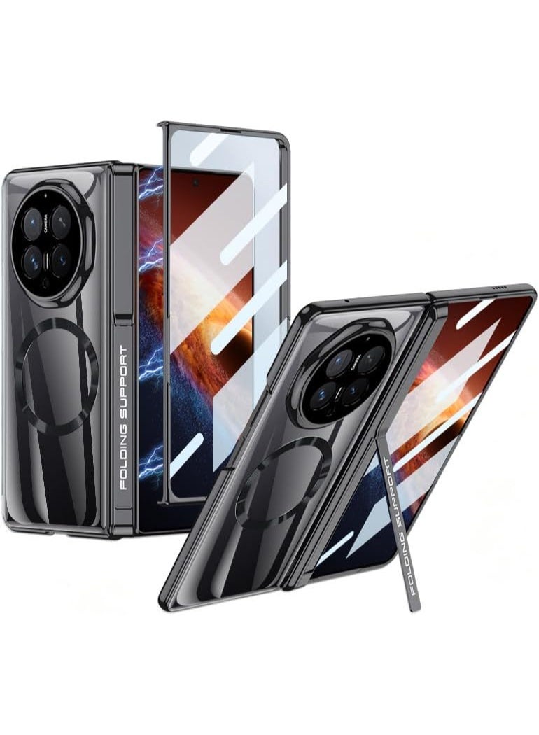 جراب لهاتف Honor Magic V6 مزود بغشاء حماية عالي الدقة، ومفصل مغناطيسي، وغطاء كامل للهاتف، وحلقة مغناطيسية مدمجة، وشحن لاسلكي، وجراب قابل للطي لهاتف Honor Magic V6 - Image 1