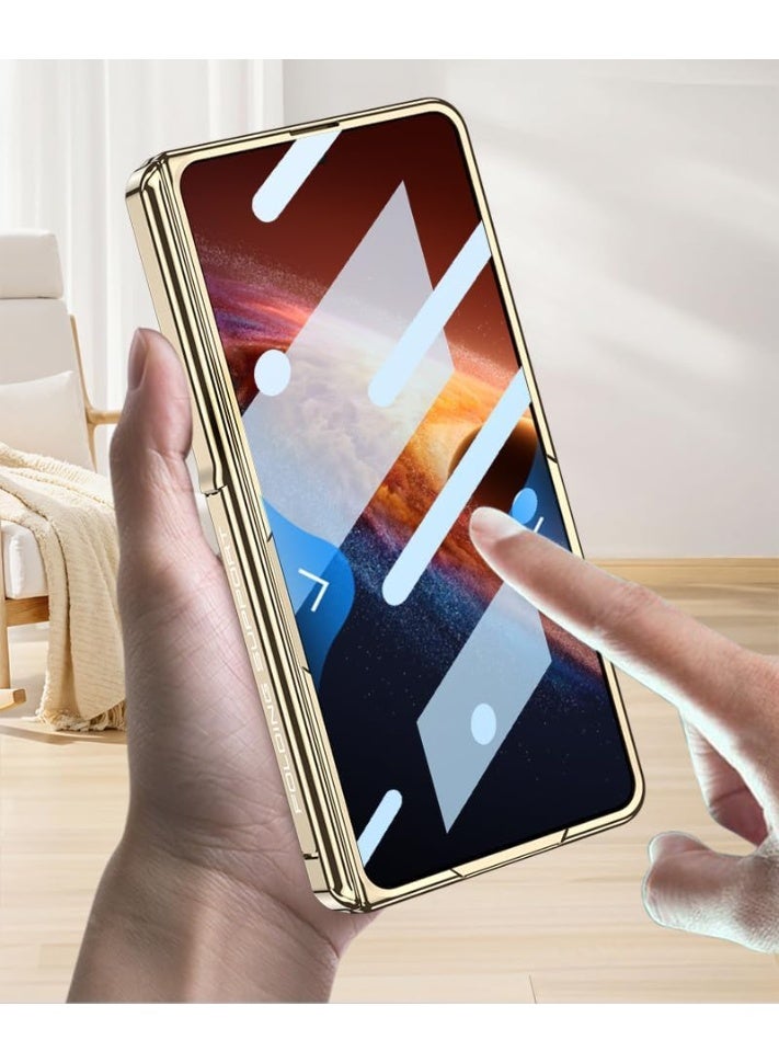 جراب لهاتف Honor Magic V6 مزود بغشاء حماية عالي الدقة، ومفصل مغناطيسي، وغطاء كامل للهاتف، وحلقة مغناطيسية مدمجة، وشحن لاسلكي، وجراب قابل للطي لهاتف Honor Magic V6 - Image 3