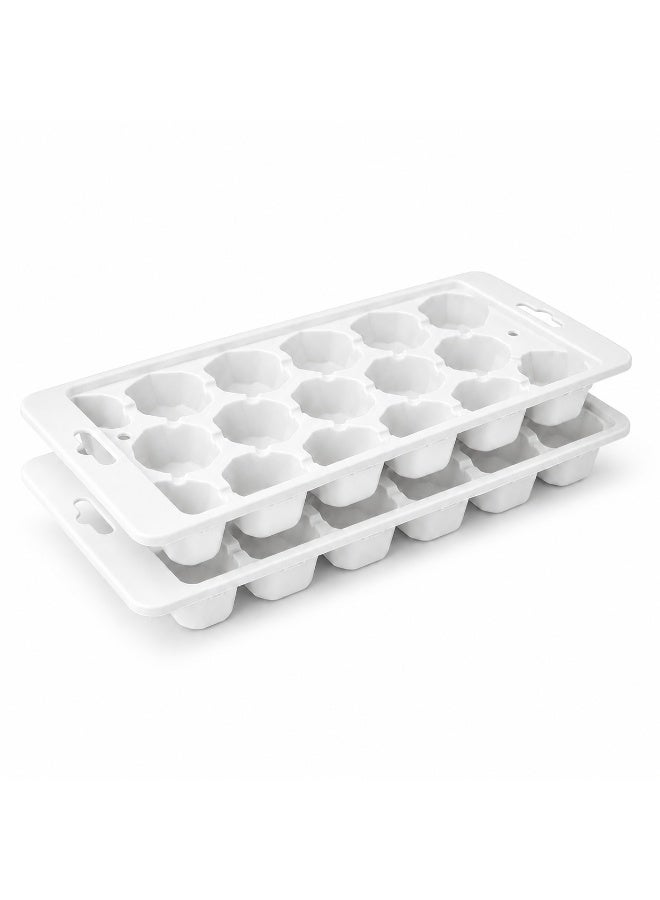 Titiz Plastik تيتيز طقم قوالب ثلج توين فريزر 2 قطعة 34 مكعب بلاستيك آمن للأغذية وخالٍ من بي بي إيه قابل لإعادة الاستخدام للماء والعصائر (أبيض) - Image 1