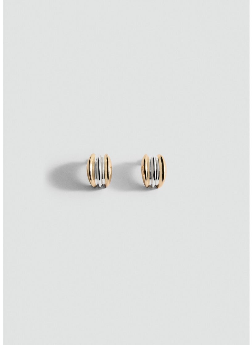 MANGO Hoop Earrings With Two-Tone Relief  - Image 2