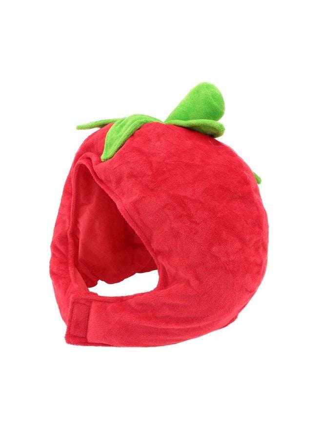 SOLUSTRE - Funny Party Hat Tomato Shaped Costume Plush Novelty Fruits Headgear For Carnival Party Cosplay Hood Hat - Image 1