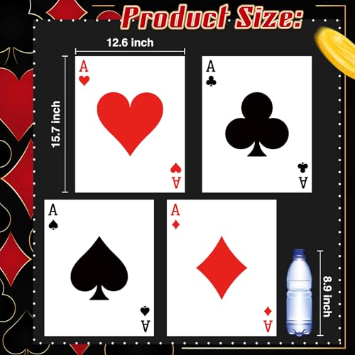 MotiMind 12 Pcs Jumbo Playing Cards 158 x 126 Inches Large Print Giant Thick Poker Card for Casino Theme Party Decorations Birthday Game Night Party Decor A - Image 5