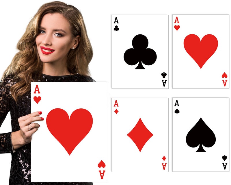 MotiMind 12 Pcs Jumbo Playing Cards 158 x 126 Inches Large Print Giant Thick Poker Card for Casino Theme Party Decorations Birthday Game Night Party Decor A - Image 3
