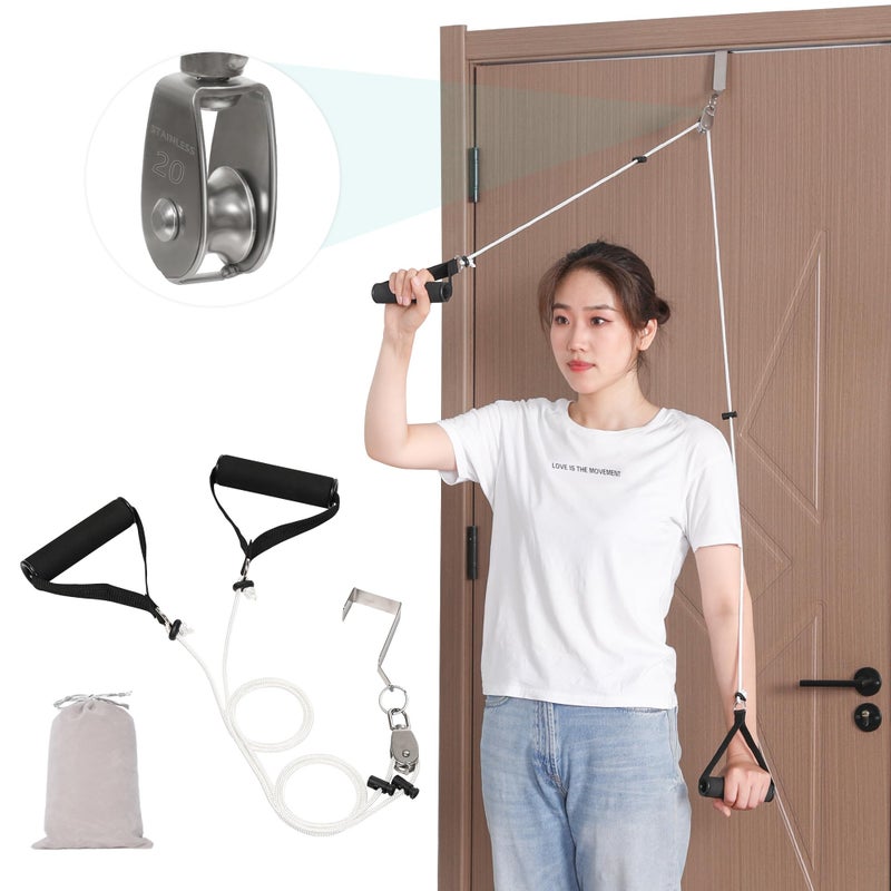Fanwer Shoulder Pulley - Multi-Use Pulleys for Shoulder Rehab Over Door - Arm Rehabilitation Assisting Exercise Equipment for Rotator Cuff Recovery, Improve Flexibility Stretching, Range of Motion - Image 2