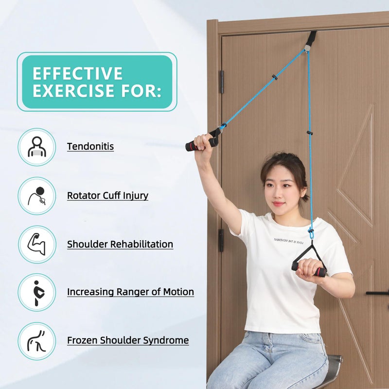Fanwer Shoulder Pulley - Multi-Use Pulleys for Shoulder Rehab Over Door - Arm Rehabilitation Assisting Exercise Equipment for Rotator Cuff Recovery, Improve Flexibility Stretching, Range of Motion - Image 3