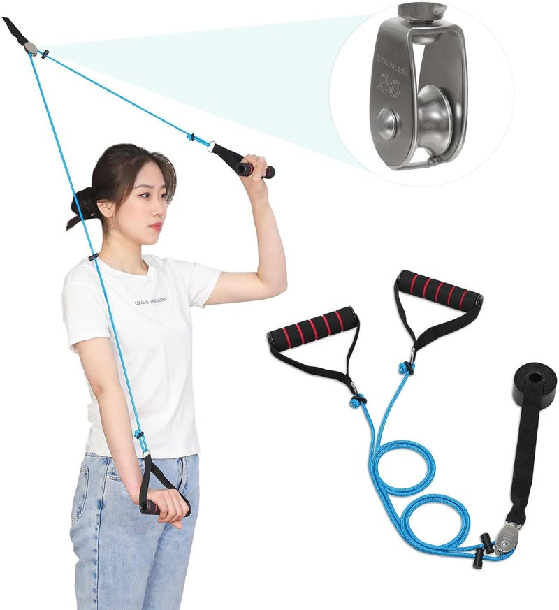 Fanwer Shoulder Pulley - Multi-Use Pulleys for Shoulder Rehab Over Door - Arm Rehabilitation Assisting Exercise Equipment for Rotator Cuff Recovery, Improve Flexibility Stretching, Range of Motion - Image 1