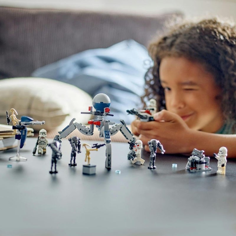 LEGO Star Wars Clone Trooper & Battle Droid Battle Pack, incl. 4 Minifigures, 5 Droids and a Speeder Bike with Shooters - Building Toys for 7+ Year Old Boys & Girls 75372 - Image 2