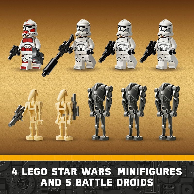 LEGO Star Wars Clone Trooper & Battle Droid Battle Pack, incl. 4 Minifigures, 5 Droids and a Speeder Bike with Shooters - Building Toys for 7+ Year Old Boys & Girls 75372 - Image 4