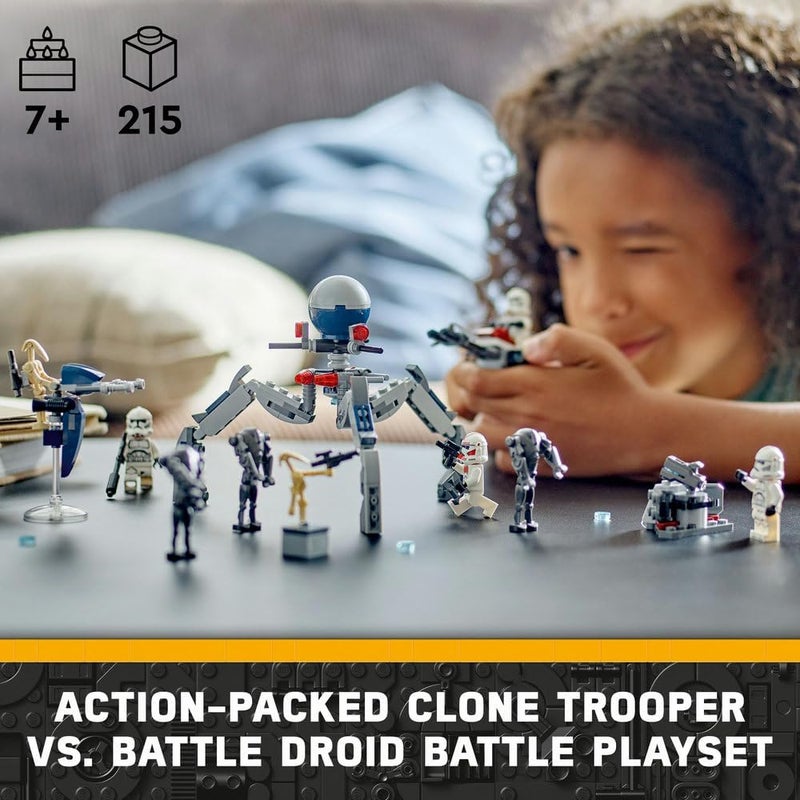 LEGO Star Wars Clone Trooper & Battle Droid Battle Pack, incl. 4 Minifigures, 5 Droids and a Speeder Bike with Shooters - Building Toys for 7+ Year Old Boys & Girls 75372 - Image 3