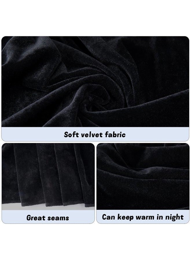 Wehhbtye Velvet Shawl and Wraps, Women's Scarves Wrap for Evening Dress, Elegant Lady Style Shawl Wraps for Dress Accessories, Black, NO - Image 2