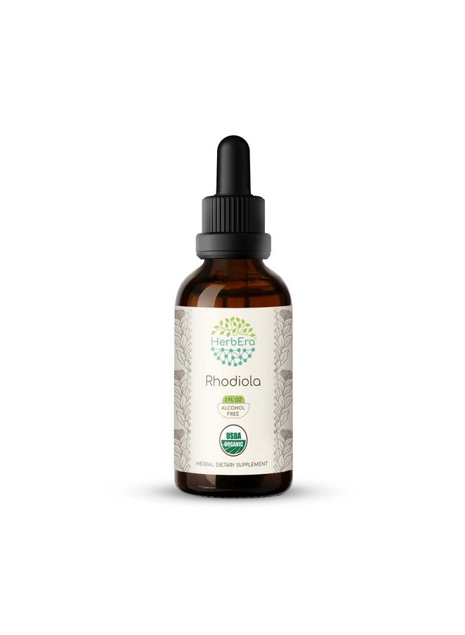 HerbEra Rhodiola B60 Usda Organic Tincture ; Alcoholfree Extract Highpotency Herbal Drops ; Certified Organic Rhodiola (Rhodiola Rosea) Dried Root (2 Fl Oz) - Image 1