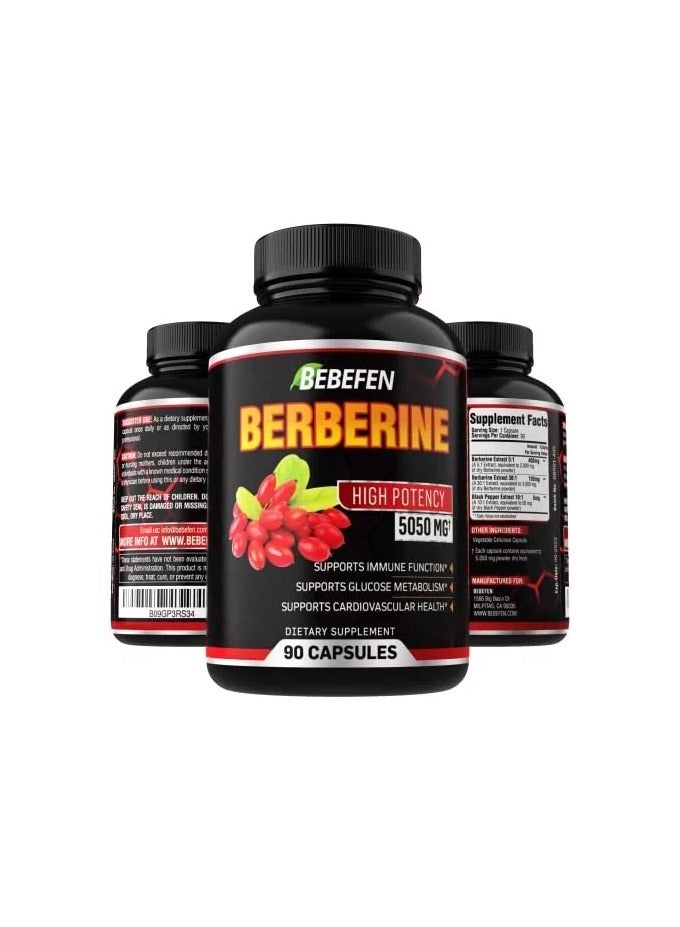 BEBEFEN Berberine High Potency 5050mg، مكمل غذائي 90 كبسولة - كمية تكفي لمدة 3 أشهر. - Image 4