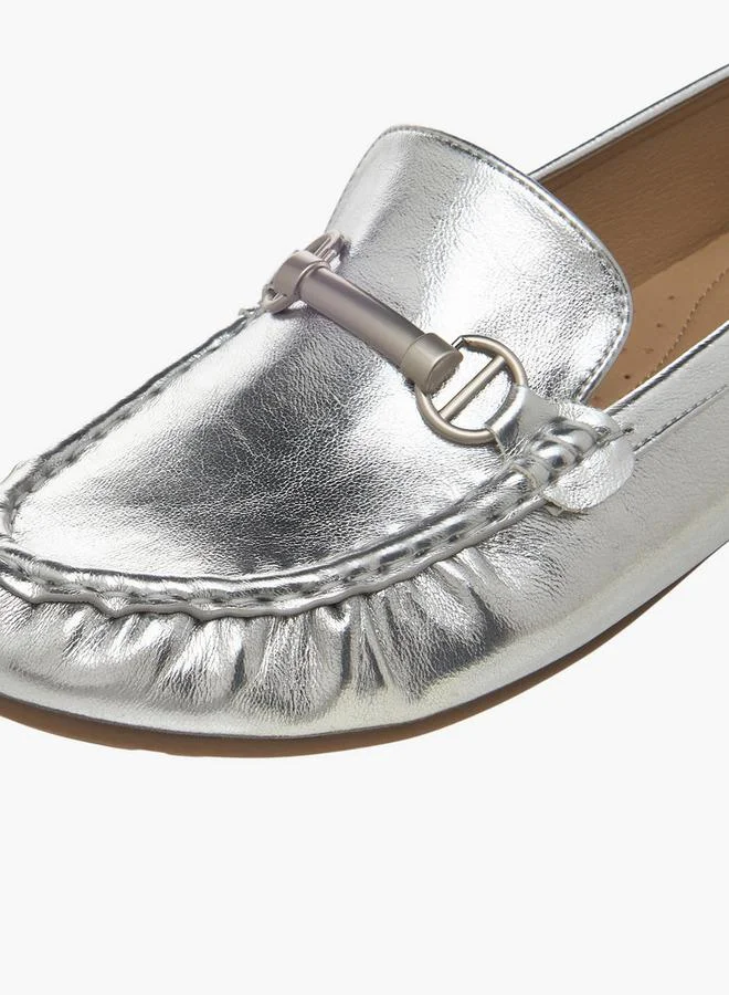 Renzo Ruganni SILVER Women Metallic Accent Loafers for Women | Best Price UAE