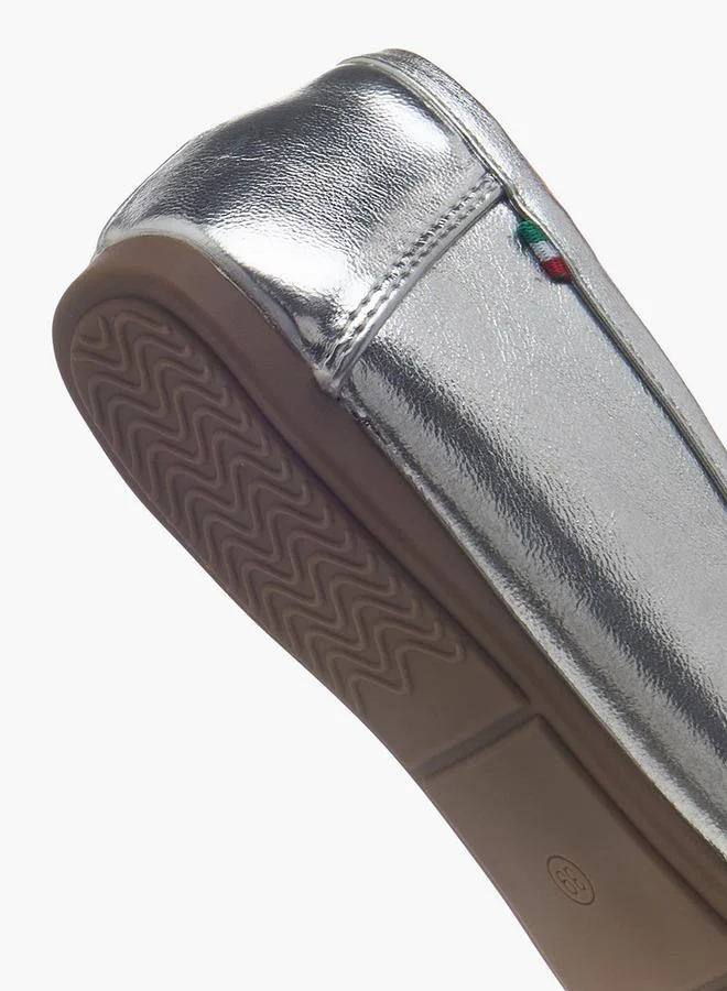 Renzo Ruganni SILVER Women Metallic Accent Loafers for Women | Best Price UAE