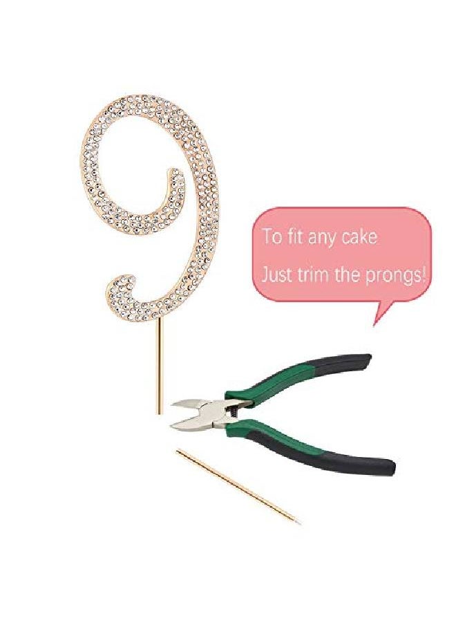 MAGJUCHE - Gold 19" Crystal Cake Topper Number 19 Rhinestones 19Th Birthday Cake Topper Boy Or Girl Birthday Or 19Th Anniversary Party Decoration Supply - Image 1