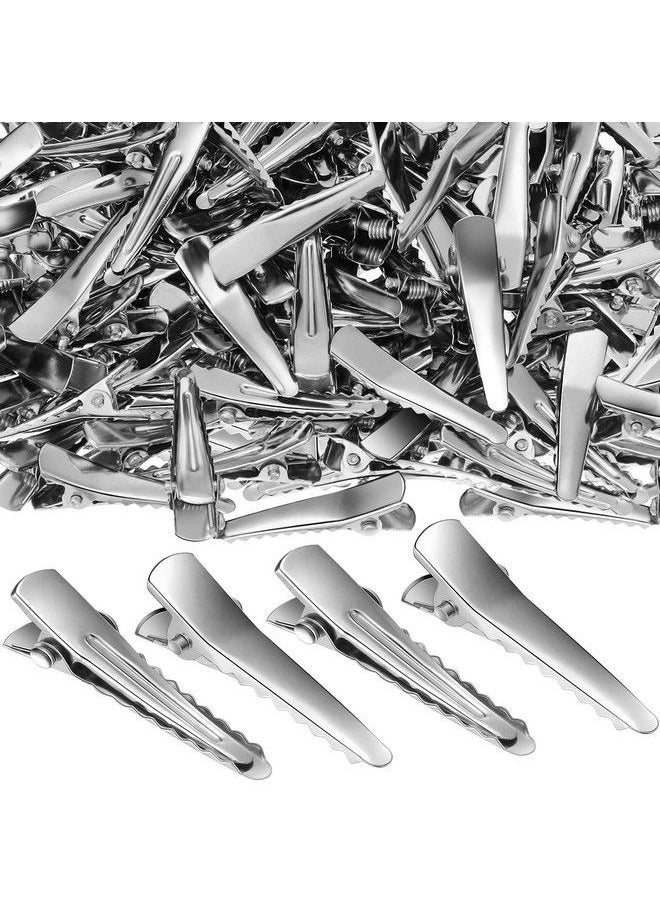 Chuangdi 200 Pieces Silver Metal Alligator Hair Clips Alligator Hair Pins Duckbill Hair Clips Teeth Bows Hair Clips For Women Girls Hair Care Hair Accessories 1.2 Inch  - Image 1