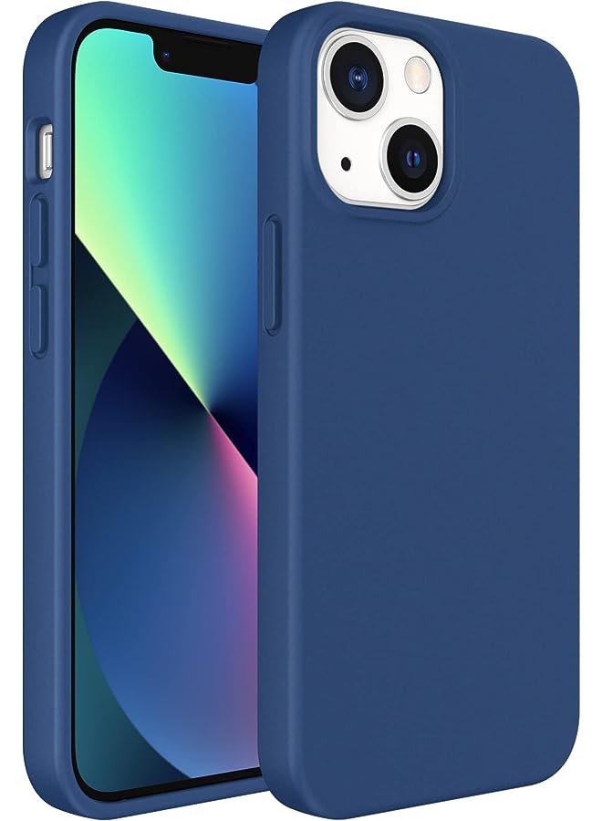 Jetech غطاء سيليكون لآيفون 13 ميني 5.4 بوصة، غطاء هاتف واقي كامل الجسم بلمسة ناعمة، غلاف مضاد للصدمات مع بطانة من الألياف الدقيقة (أزرق كوبالت) - Image 1