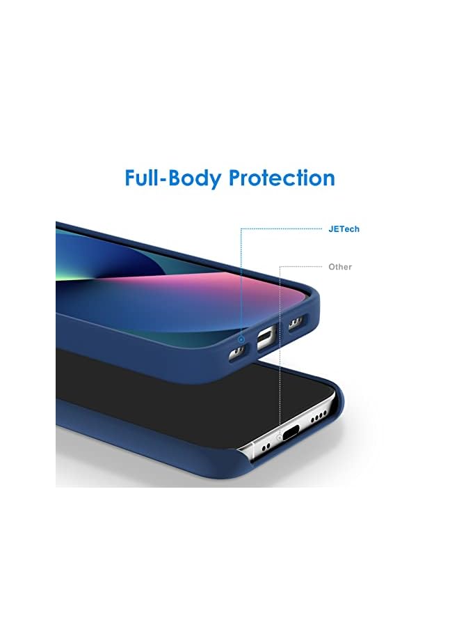 Jetech غطاء سيليكون لآيفون 13 ميني 5.4 بوصة، غطاء هاتف واقي كامل الجسم بلمسة ناعمة، غلاف مضاد للصدمات مع بطانة من الألياف الدقيقة (أزرق كوبالت) - Image 4