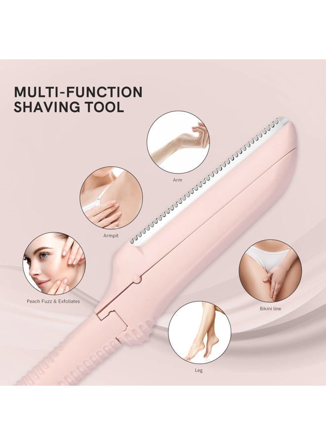 Cut it Eyebrow Razors for Women, Replaceable Face Razors kit, Dermaplane Shaving Tool for Men & Women, Face Razors for Peach Fuzz and Hair Removal, 4pcs Replacement Blades Available - Image 3