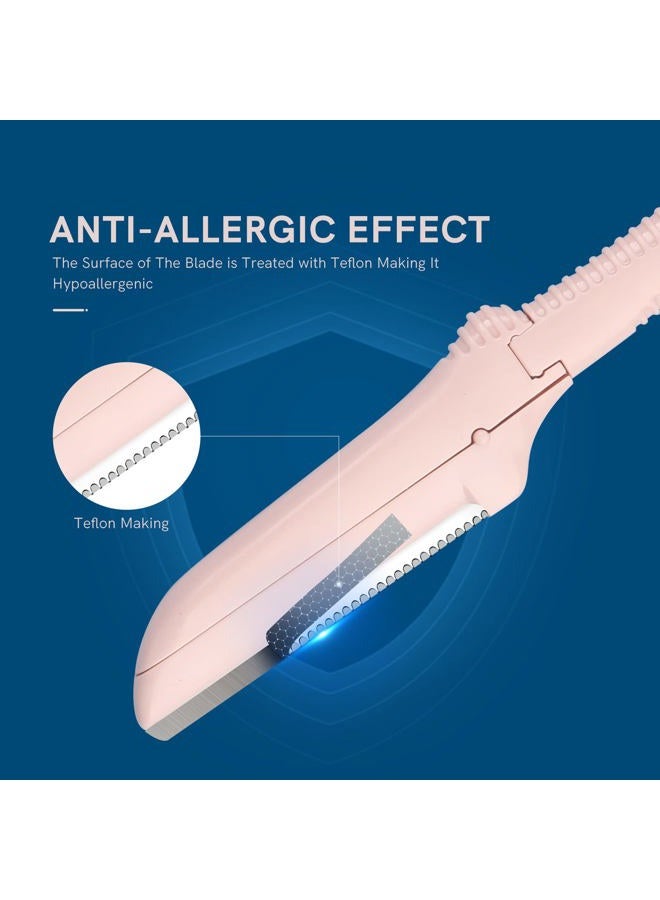 Cut it Eyebrow Razors for Women, Replaceable Face Razors kit, Dermaplane Shaving Tool for Men & Women, Face Razors for Peach Fuzz and Hair Removal, 4pcs Replacement Blades Available - Image 2