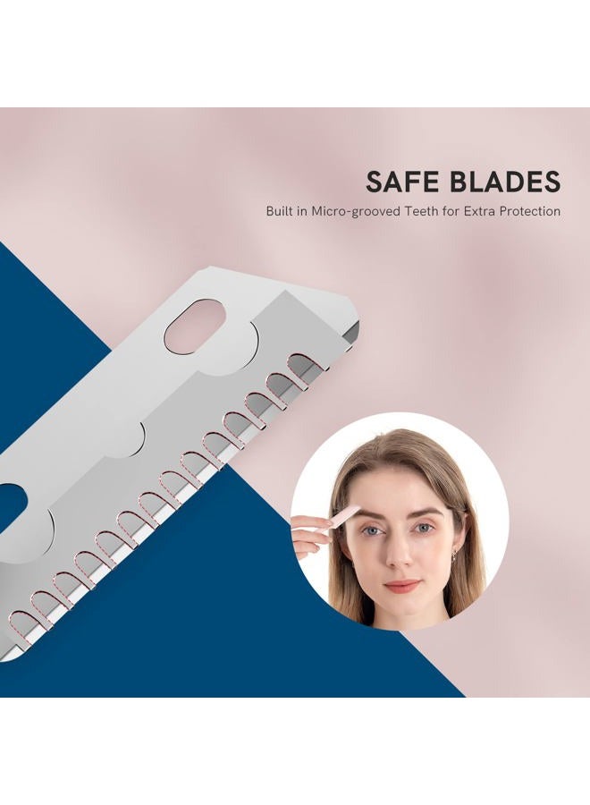 Cut it Eyebrow Razors for Women, Replaceable Face Razors kit, Dermaplane Shaving Tool for Men & Women, Face Razors for Peach Fuzz and Hair Removal, 4pcs Replacement Blades Available - Image 4