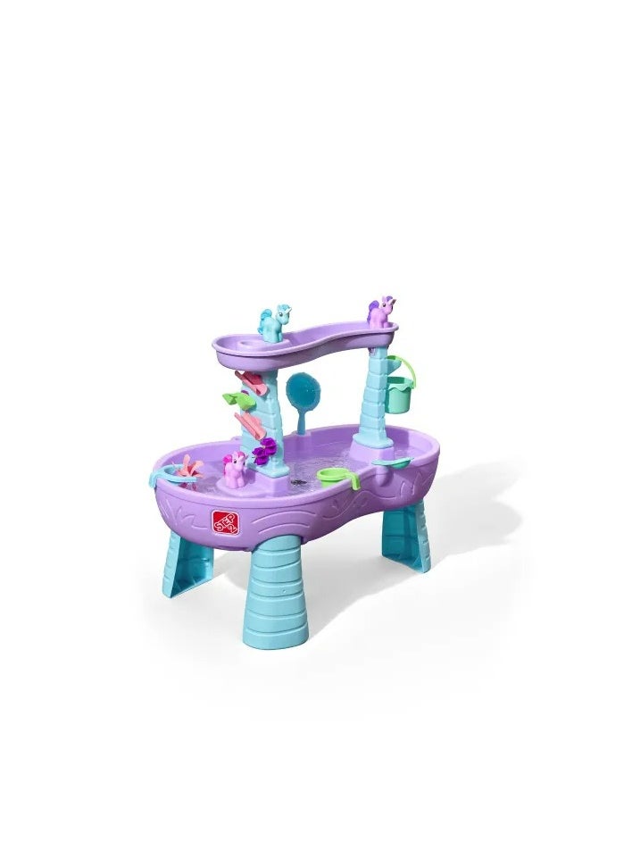 Step2 - Rain Showers and Unicorns Water Table, Kids Water and Sand Activity Sensory Playset, Summer Outdoor Toys, 13 Piece Toy Accessories, for Toddles 1.5+ Years Old, Blue & Purple - Image 1